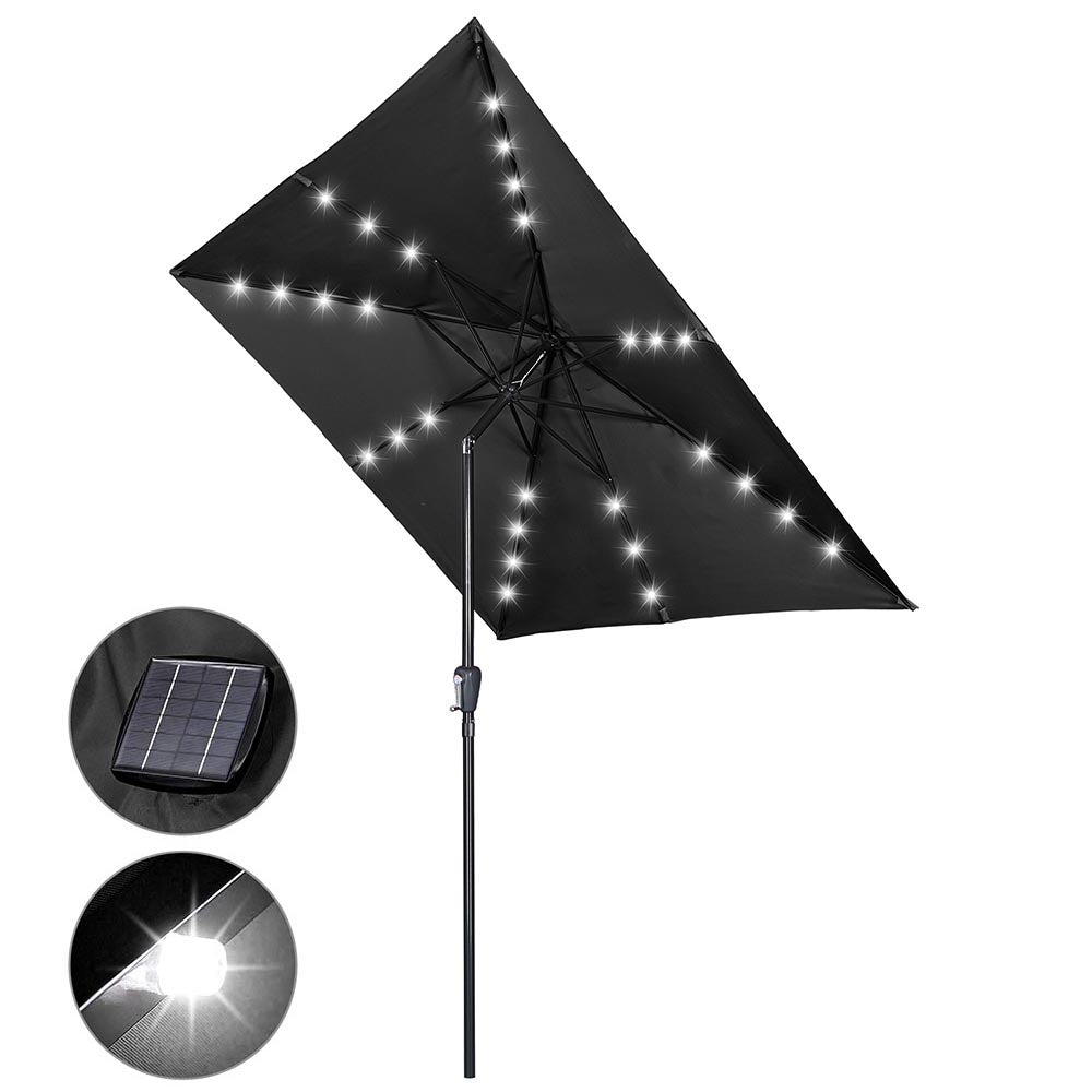 Yescom Prelit Patio Umbrella with Lights Square 9' 8-Rib