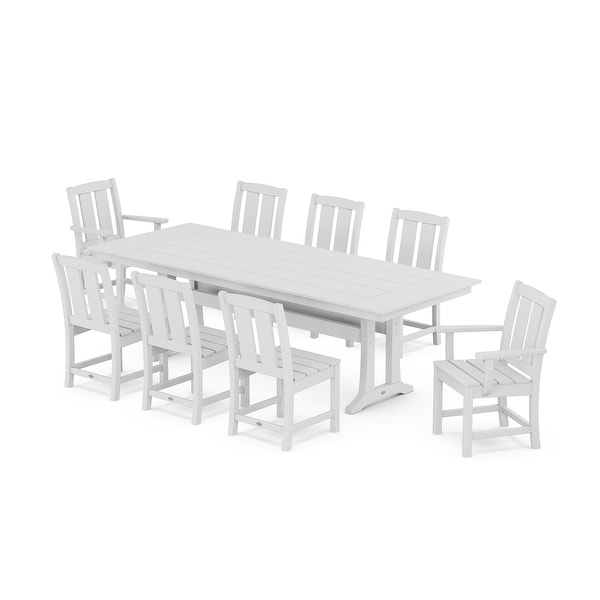 POLYWOOD Mission 9Piece Farmhouse Dining Set with Trestle Legs