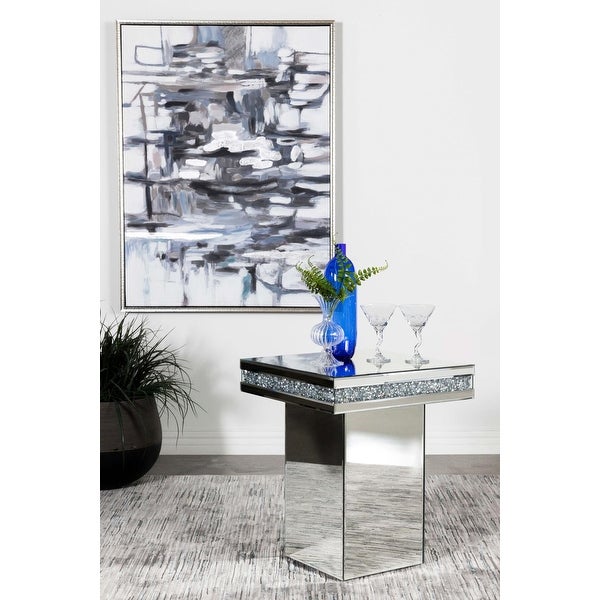 Coaster Furniture Elora Pedestal Square Top Accent Table Mirror