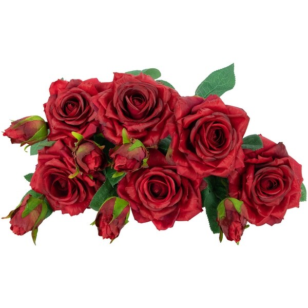 real touch™ red artificial rose stems set of 6 19