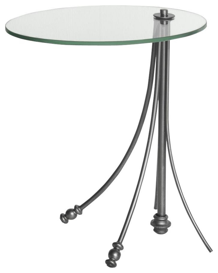 Side Table Sandro Luna Bella Hand Forged Iron Silver Glass Top Made   Transitional   Side Tables And End Tables   by EuroLuxHome  Houzz