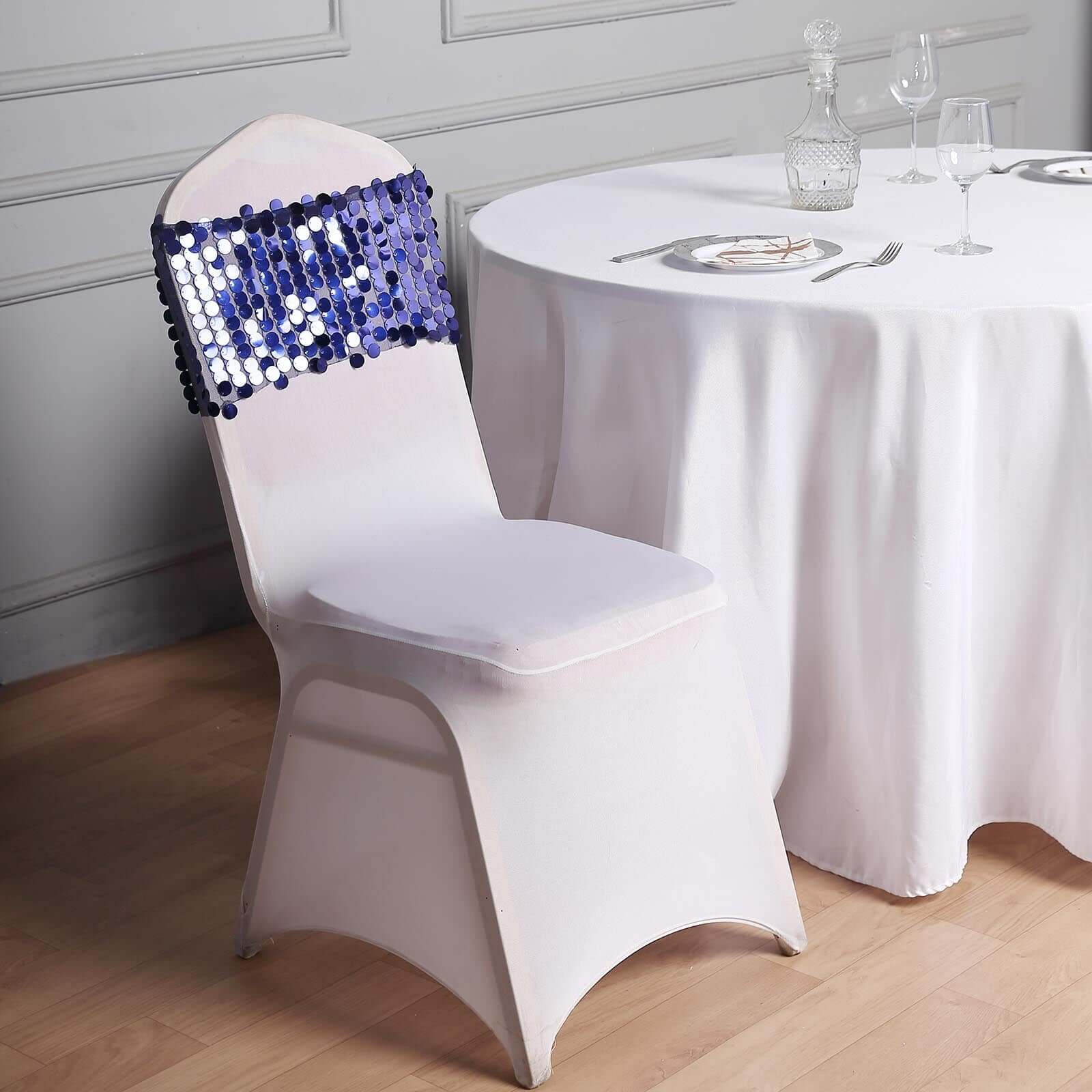 White Spandex Stretch Fitted Banquet Slip On Chair Cover 160 GSM