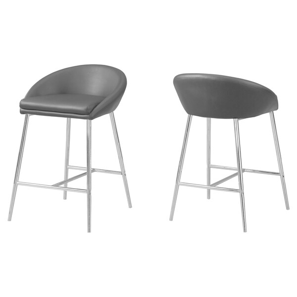 Barstool - 2Pcs / Chrome Base / Counter Height