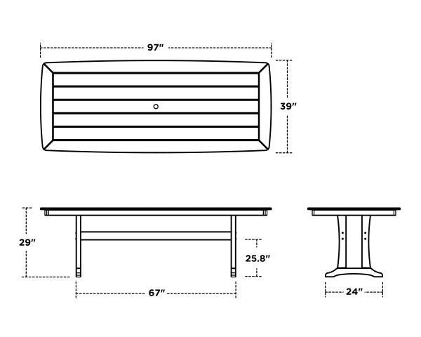 POLYWOOD 97 Outdoor Dining Tables - Nautical Style