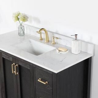 Altair Hadiya 48 in. W x 22 in. D x 34 in. H Bath Vanity in Black Oak with Carrara White Composite Stone Top 542048-BO-AW-NM