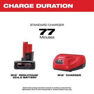 MW M12 12-Volt Lithium-Ion 4.0 Ah and 2.0 Ah Battery Packs and Charger Starter Kit 48-59-2424