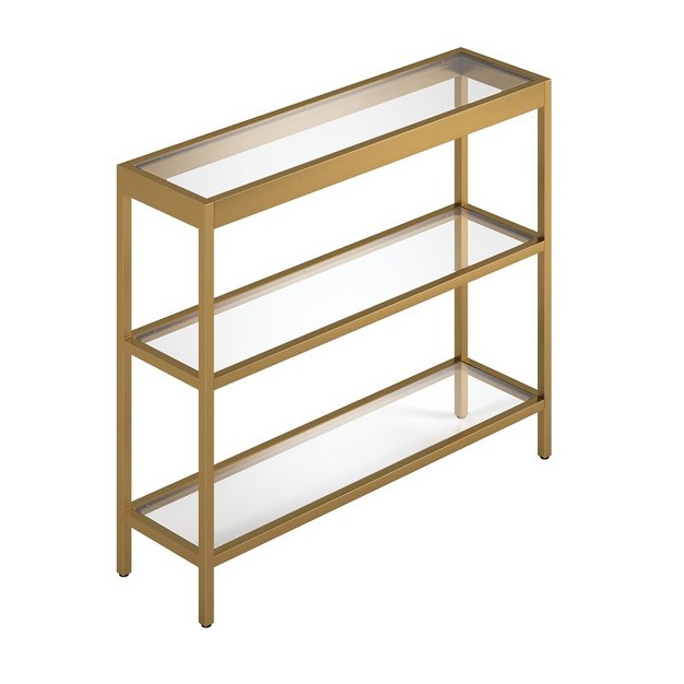 Metal 3 shelf Short Console Table In Brass Henn amp hart