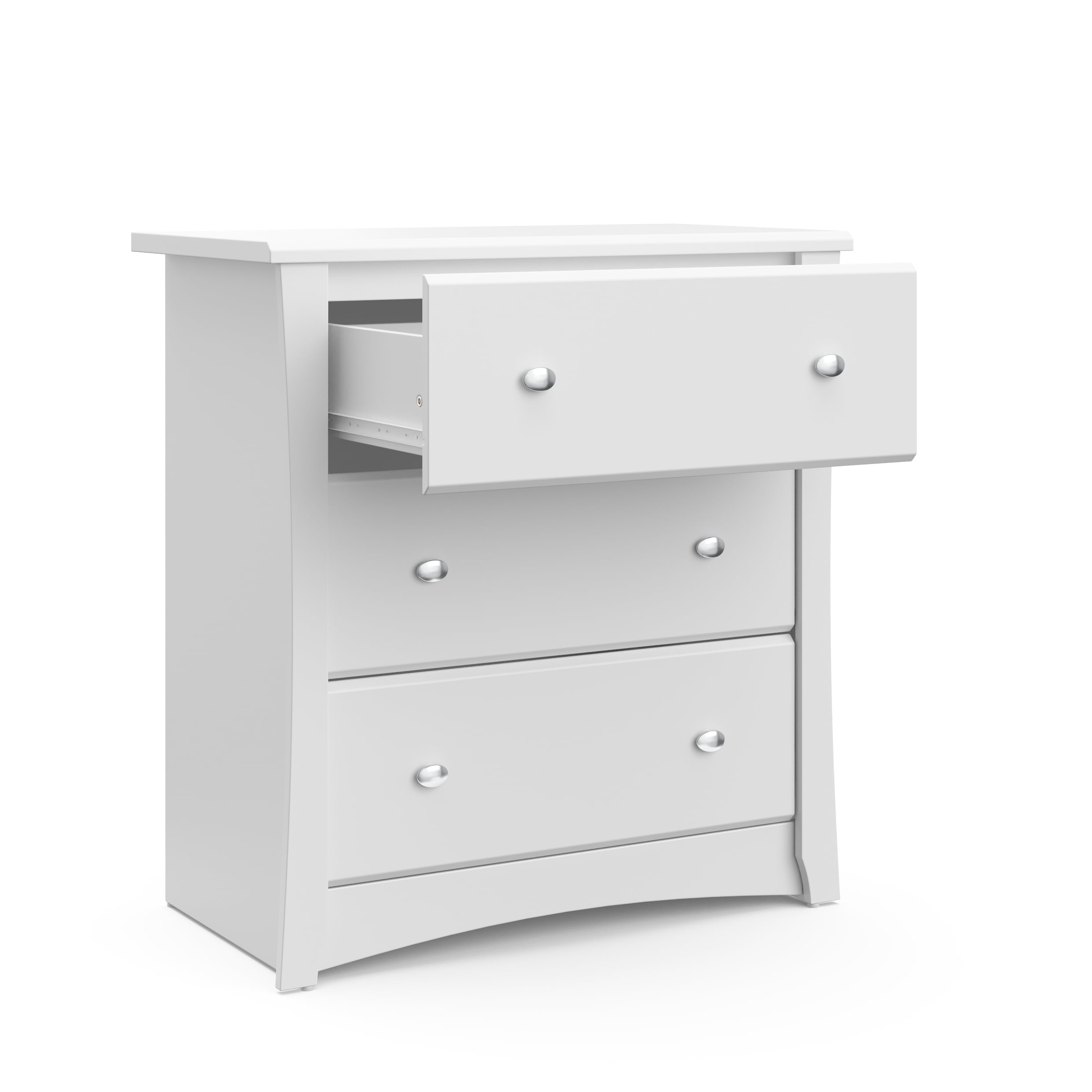 Storkcraft Crescent 3 Drawer Modern Dresser White