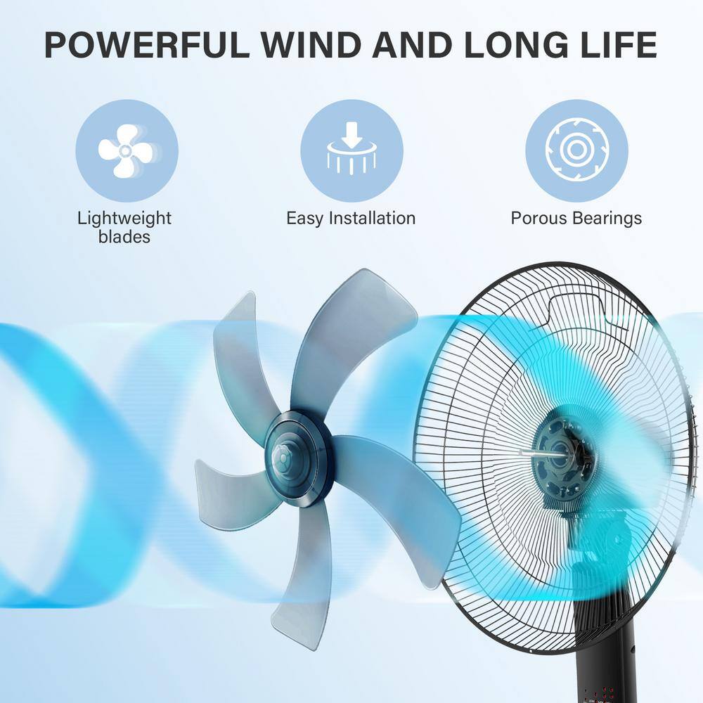 FORCLOVER 3-Speed Stand Pedestal Fan with Remote Control MONMDHS16RC