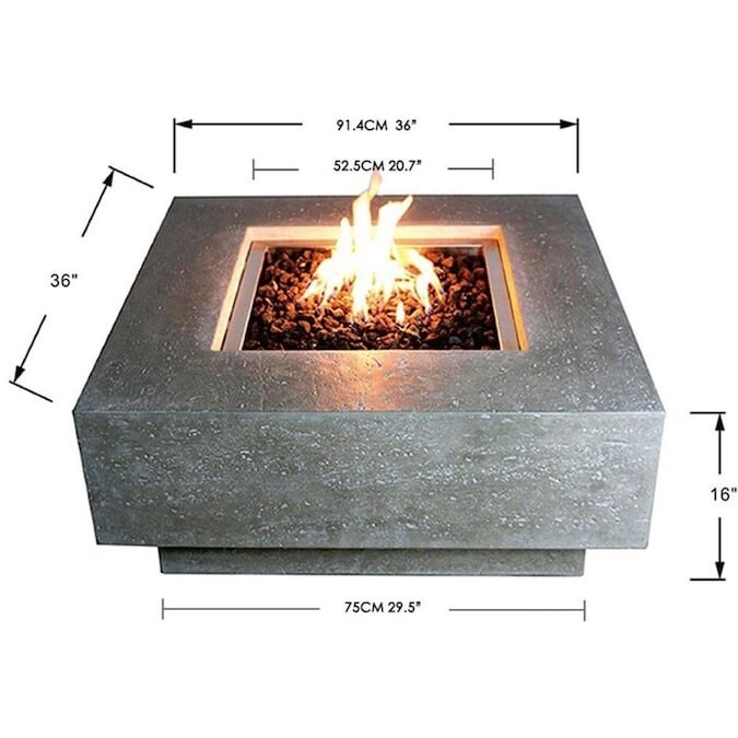 Elementi Manhattan Outdoor Fire Pit Table 36\