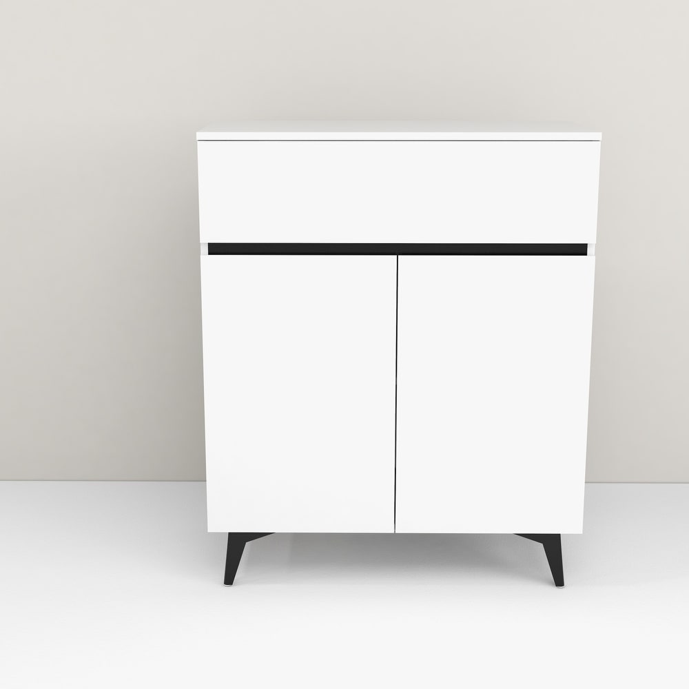 Two Doors And One Drawer Modern Accent Cabinet