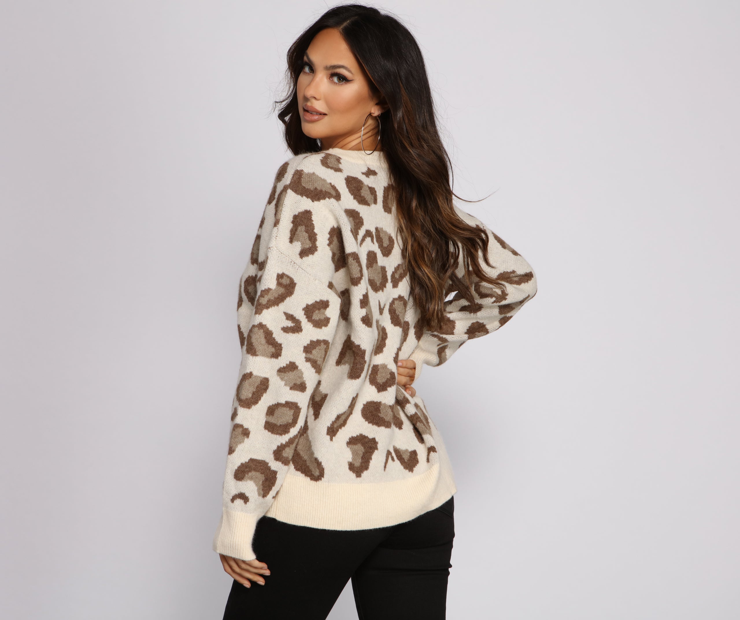 Stylish And Sassy Leopard Print Sweater