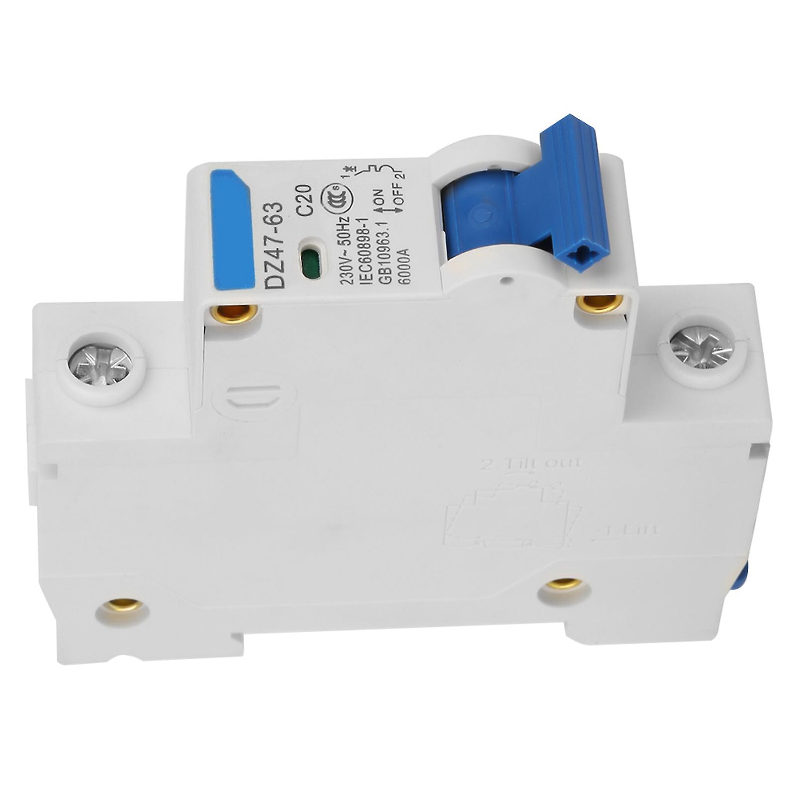 1p Miniature Circuit Breaker For Small Power Generation System Dz47-63 230v 20a