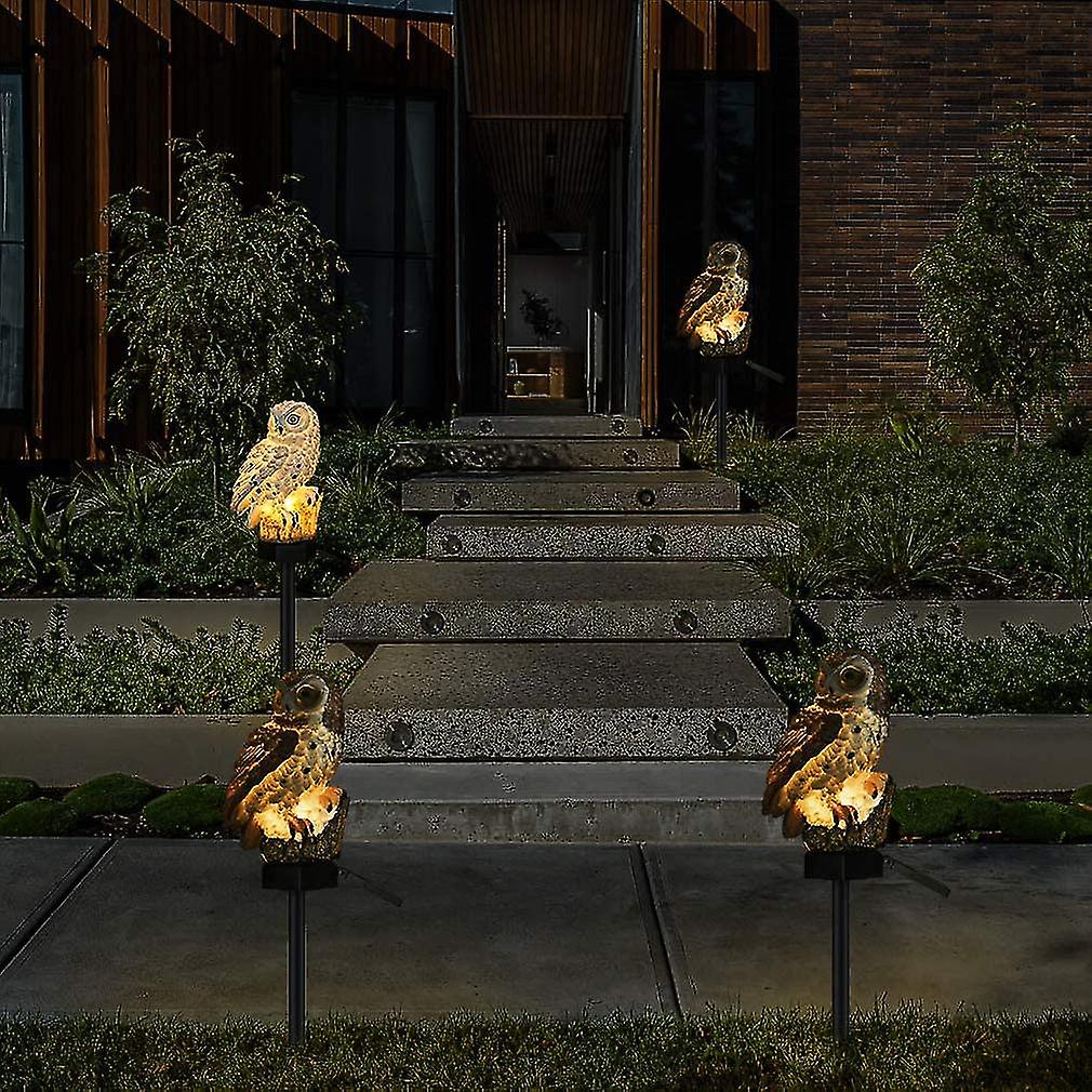 Owl Shape Light Led Solar Garden Light Owl Lawn Lamp Waterproof Solar Led Lights Outdoor Lighting Night Light Decorative Home Garden (white)(1pcs)