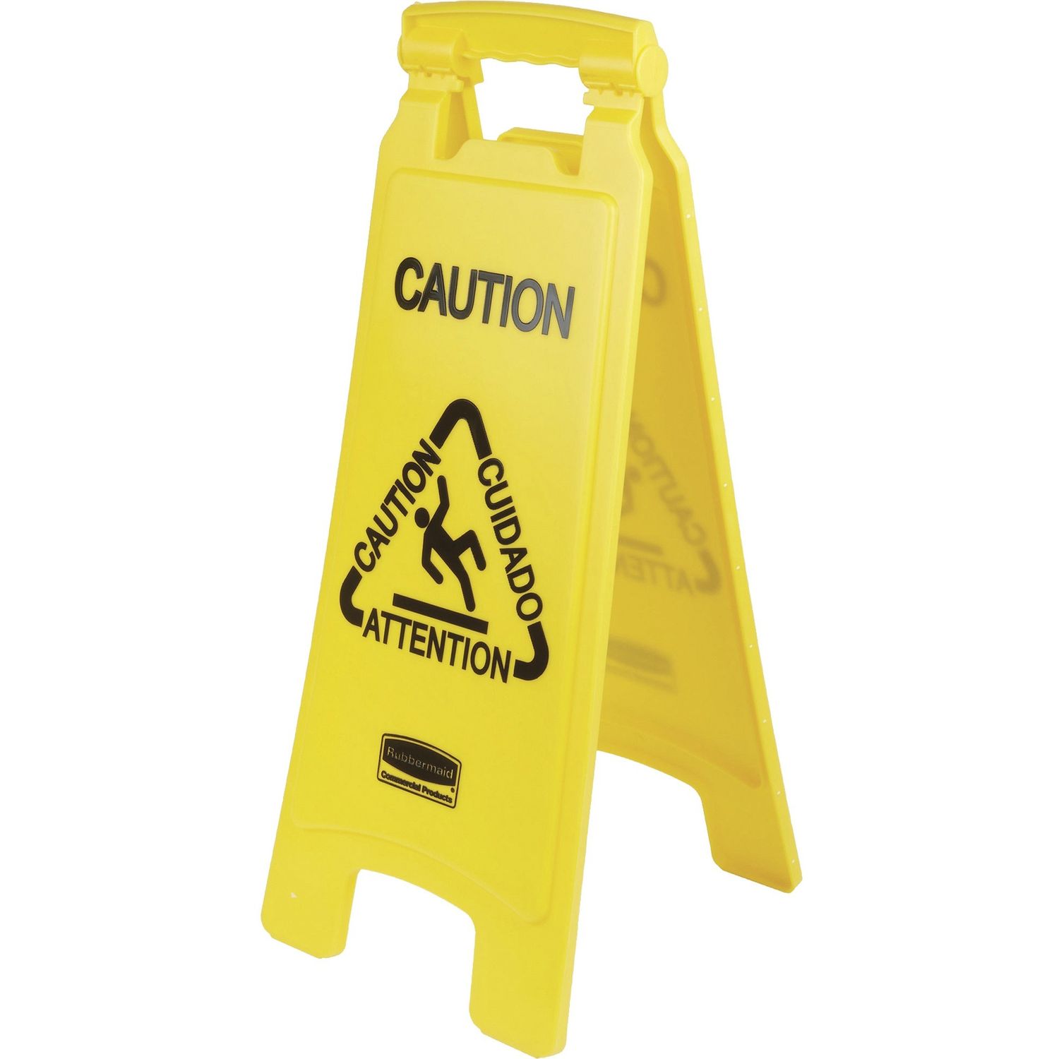 Multi-Lingual Caution Floor Sign by Rubbermaid Commercial Products RCP611200YWCT