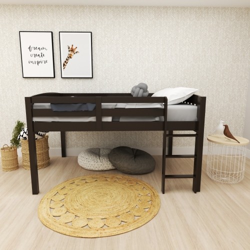 Yes4Wood Elbrus Cappuccino Low Loft Bed with Stora...