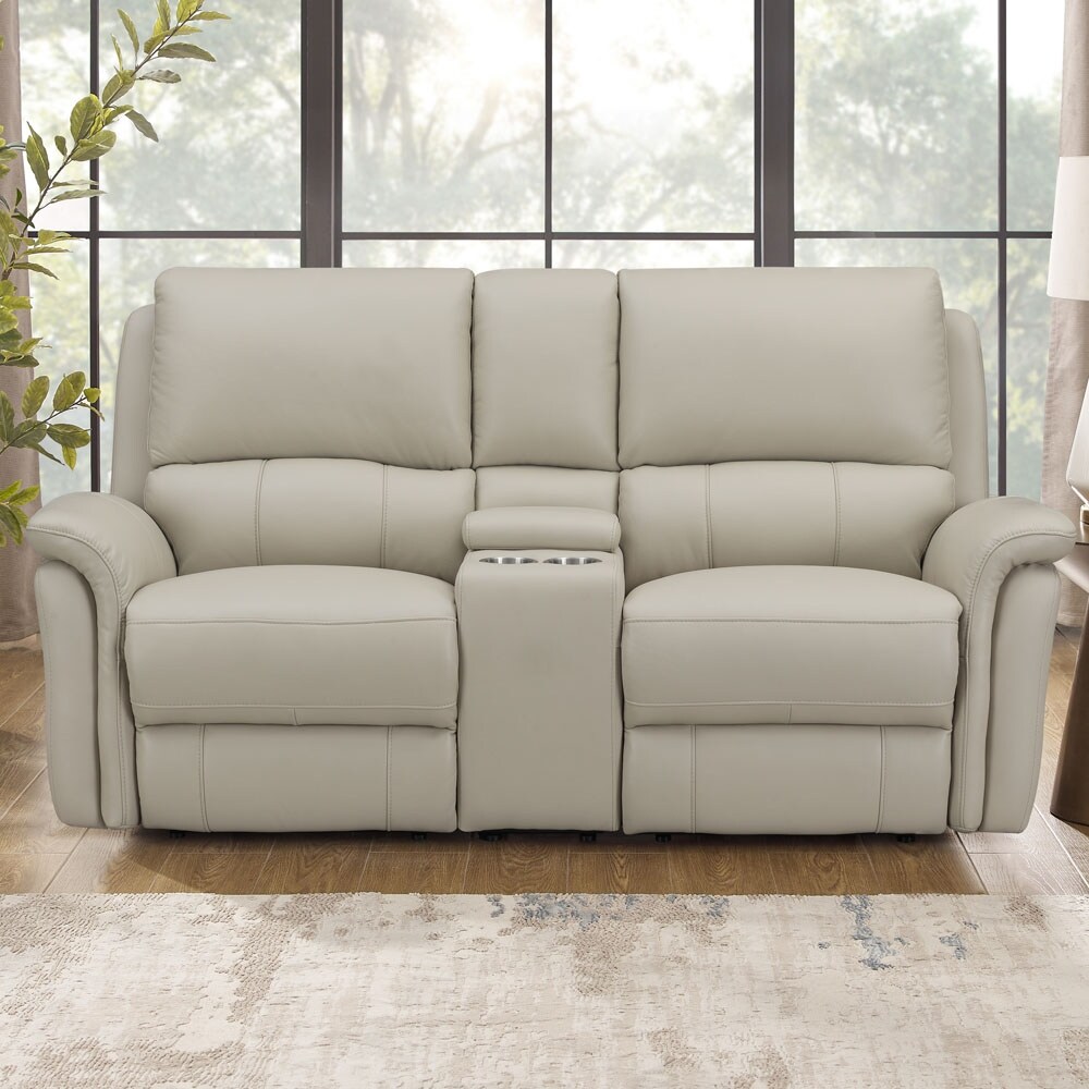 Hydeline Erindale Zero Gravity Power Recline and Headrest Top Grain Leather Sofa and Loveseat with Built in USB Ports