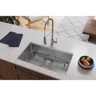 Elkay Crosstown 32 in. Undermount Single Bowl 18 Gauge Stainless Steel Kitchen Sink Only HDU32189F