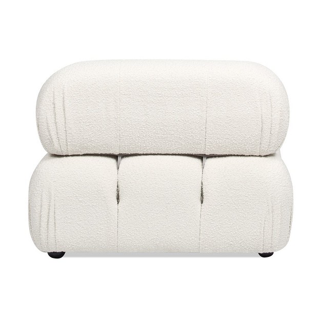 Bubble Modular Modern Lounge Arm Chair Ivory White Boucle