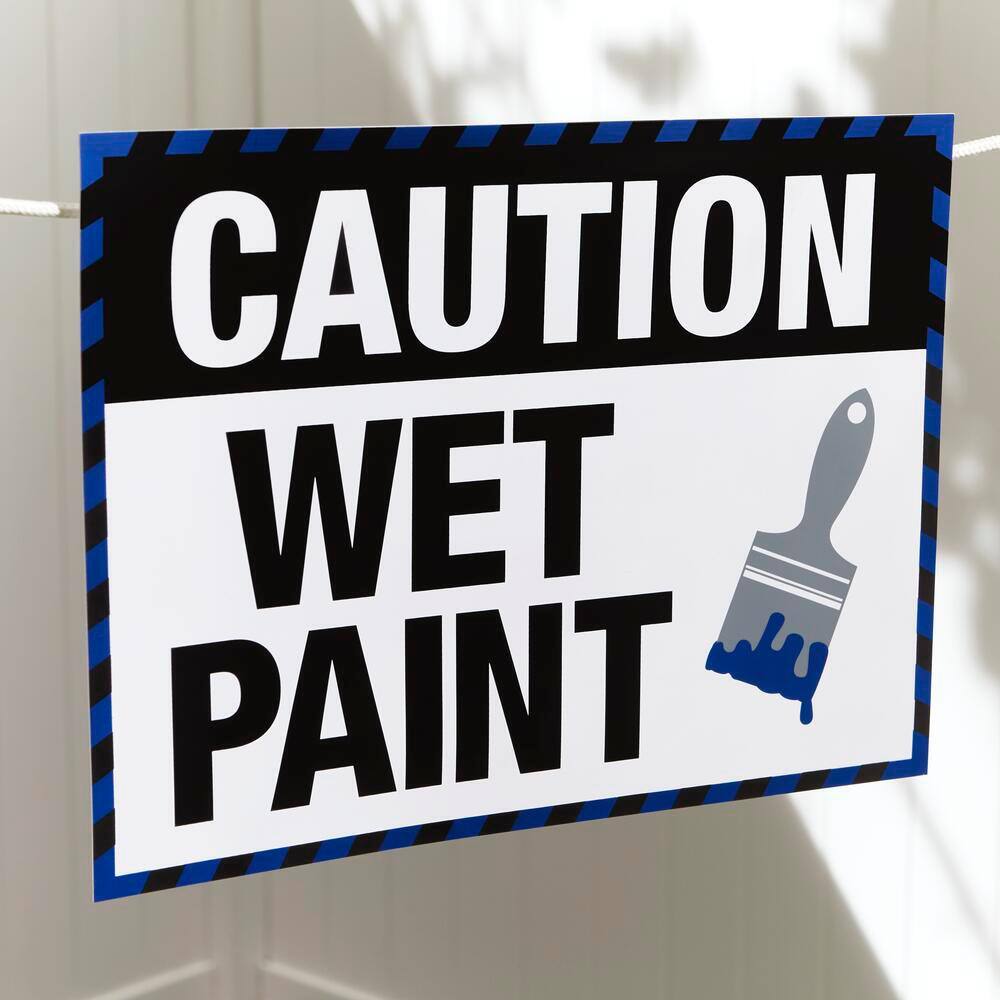 Everbilt 9 in. x 12 in. Plastic Wet Paint Sign 31755