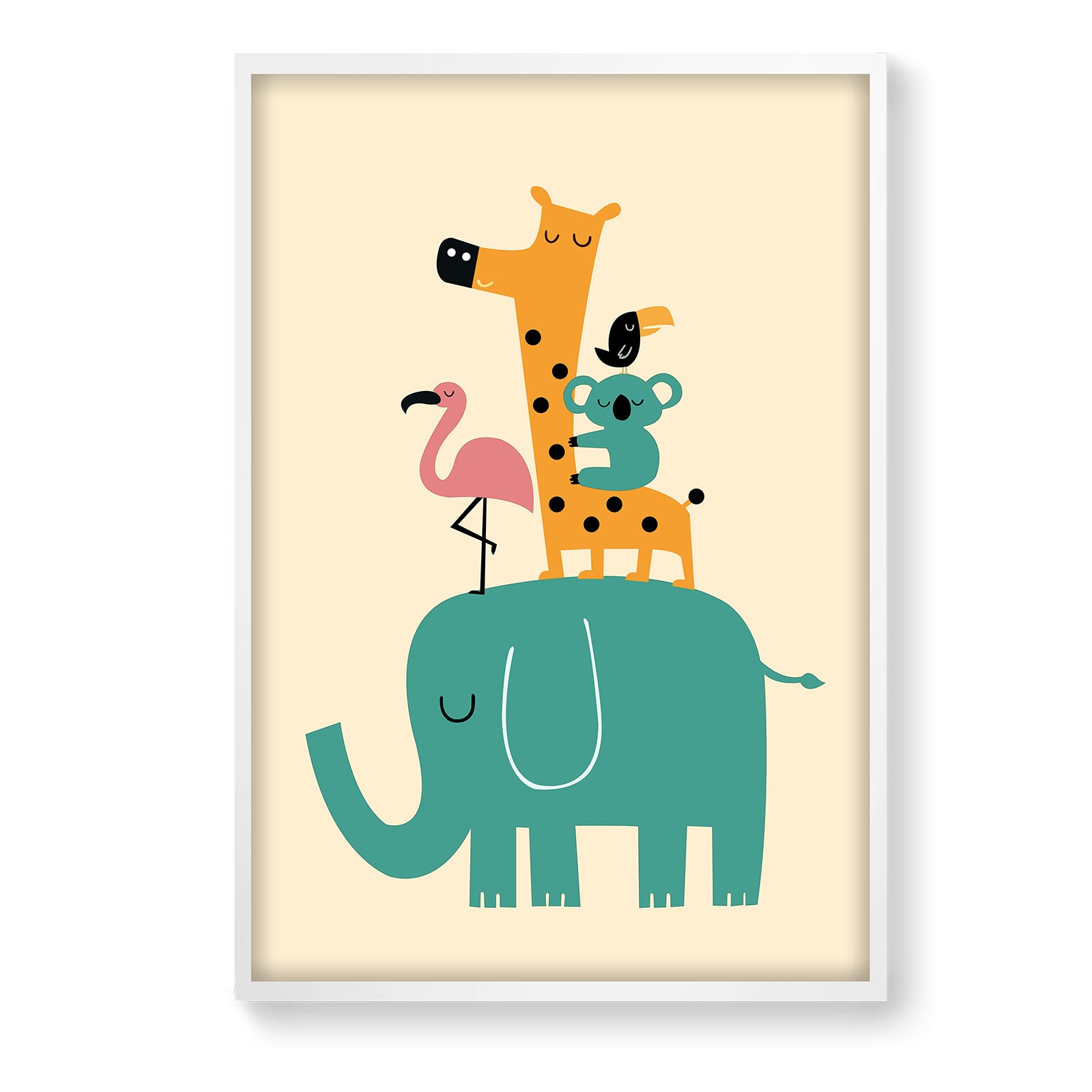 Zoo Friends Framed Graphic Art Print  Soapr0012