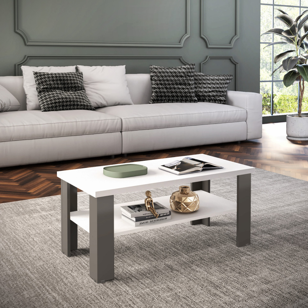 Modern Classic Rectangular Coffee Table for Living Room with Color Combination   Scandinavian   Coffee Tables   by 7even USA Group  LLC  Houzz