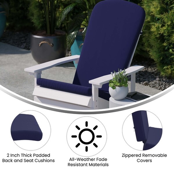 Indoor/Outdoor Folding Adirondack Chairs with Cushions