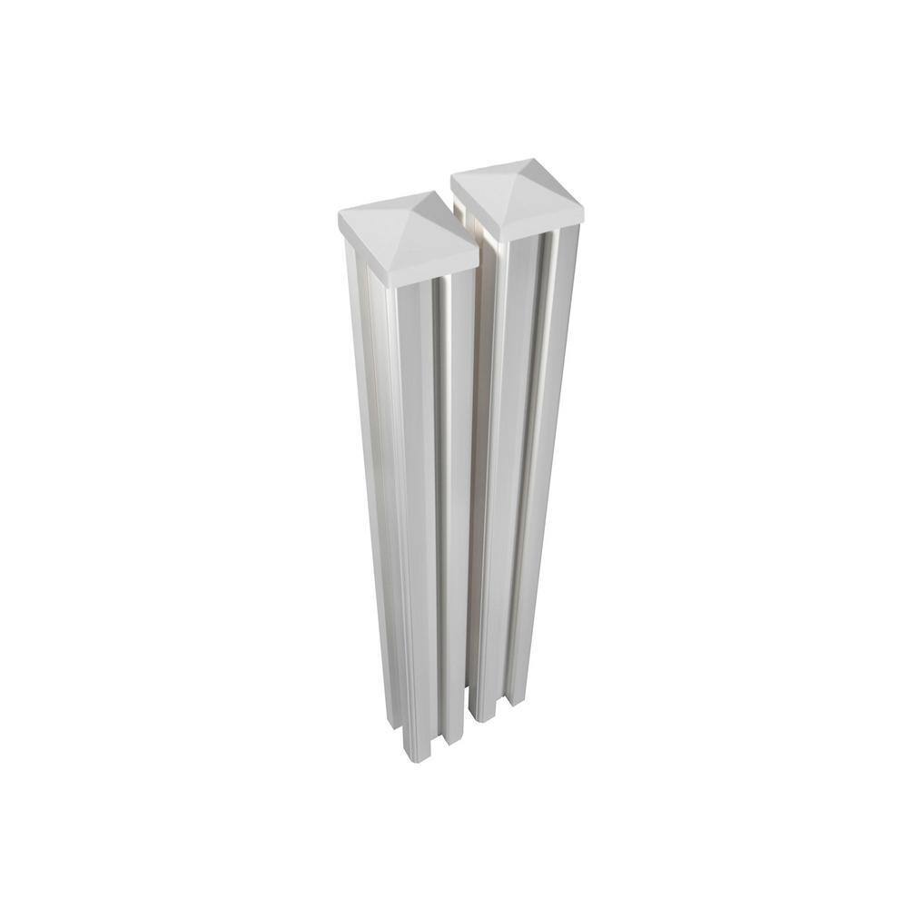 WamBam Fence 6 ft. x 4.5 in. x 4.5 in. Premium Vinyl Fence Posts with Caps (2-Pack) VP13008