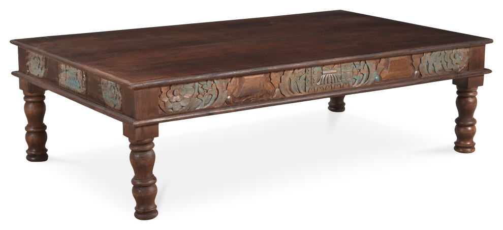 Carved Panel Reclaimed Wood Coffee Table   Traditional   Coffee Tables   by Timbergirl  Houzz