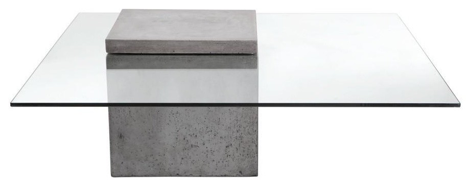 Germain Concrete and Glass Coffee Table   40 quotsquare   Industrial   Coffee Tables   by Rustic Edge  Houzz