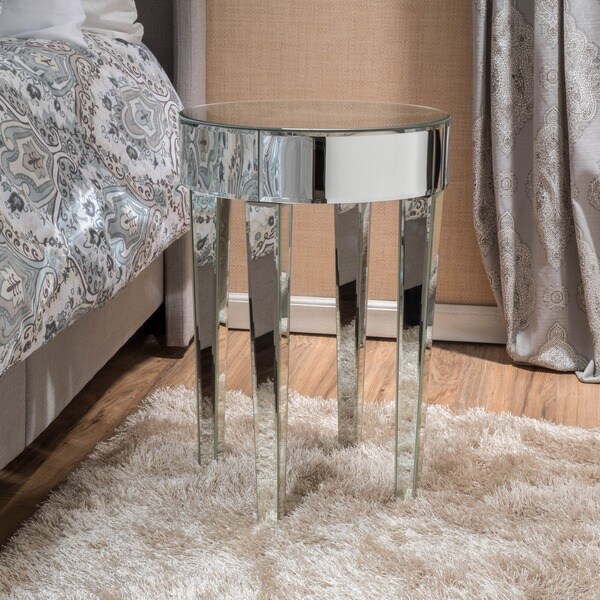 Normandie Mirrored Round End Table by Christopher Knight Home