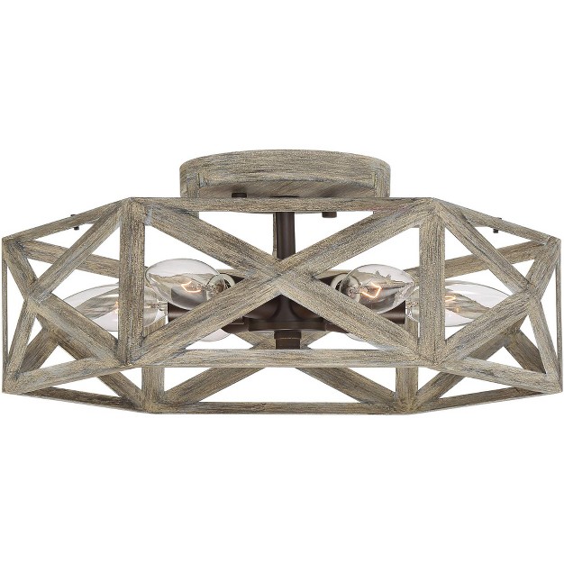 Wide Painted Gray Bronze 6 light Hexagon For Bedroom