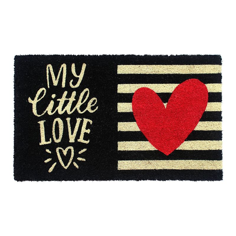 RugSmith Machine Tufted Little Love Coir Doormat