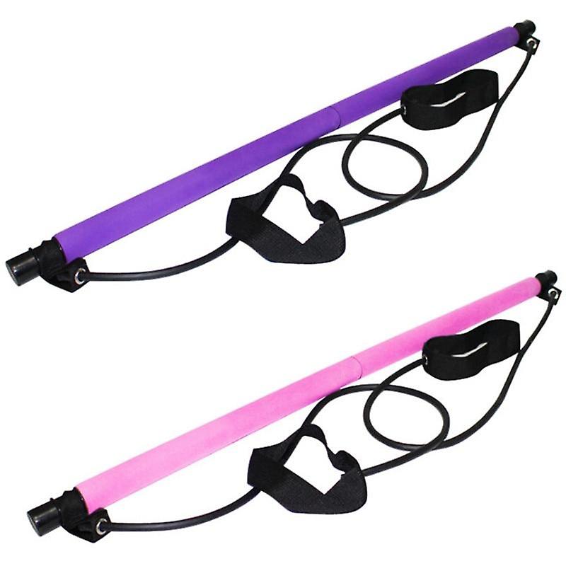 Portable Pilates Bar Resistance Band Yoga Stretch Rope Home Gym Fitness