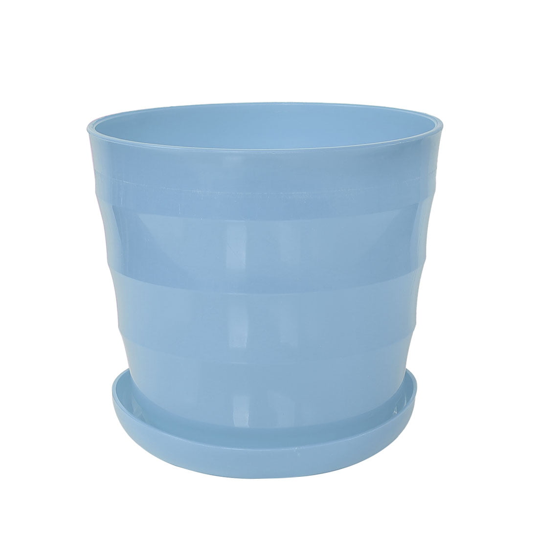 Unique Bargains Home Balcony Garden Plastic Round Plant Planter Container Flower Pot Sky Blue