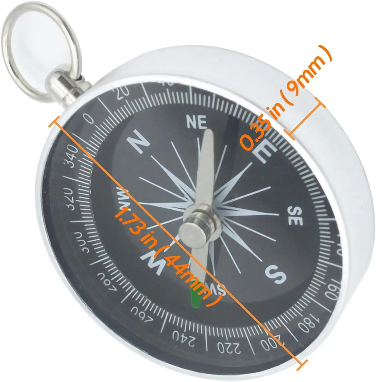 Pocket Compass Camping Survival Compass Ring Key Chain Compass for Hiking Camping Motoring Boating Backpacking