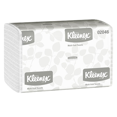 Kimberly-Clark Kleenex Multifold Paper Towels (02046) | Absorbent， White， 8 Packs