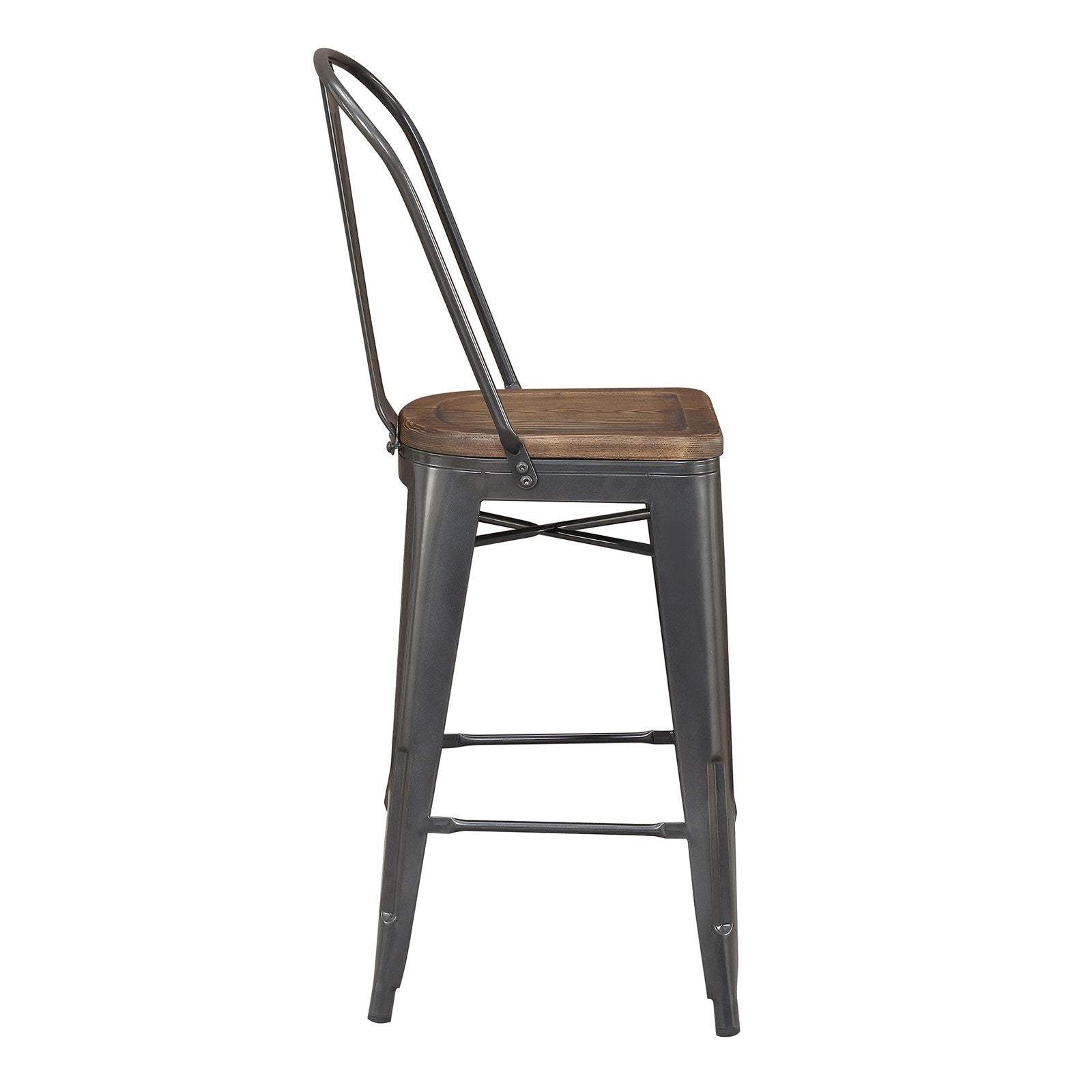 Picket House Furnishings Logan 26 in. Industrial Counter Height Stool - Set of 2