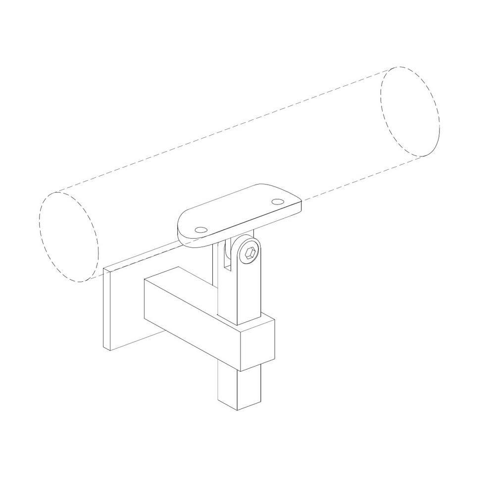 Square With Flat Bottom 2.5 in. Stainless Steel Handrail Wall Bracket HBWA.008