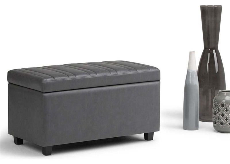 Darcy 34 quotContemporary Storage Ottoman   Transitional   Footstools And Ottomans   by Simpli Home Ltd.  Houzz