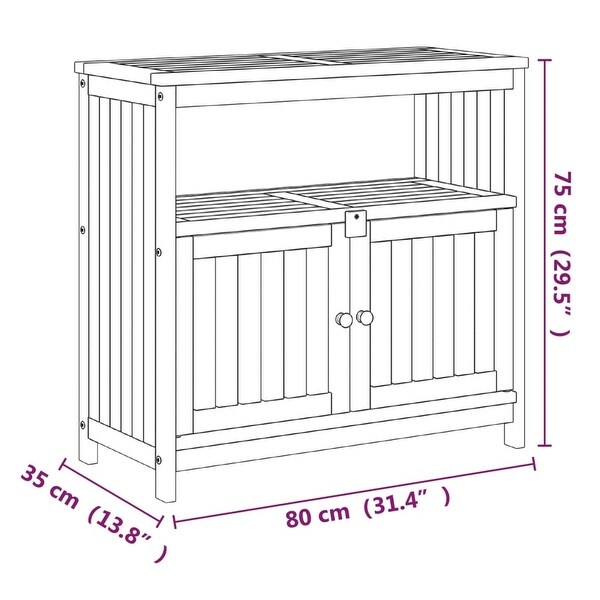 vidaXL Patio Console Table with Doors Entryway Outdoor Garden Solid Wood Acacia