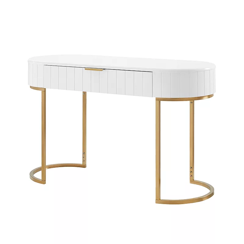 Kehlani Vanity Table Curved Silhouette And Ridged Design