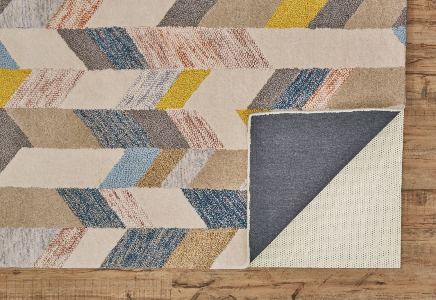 Binada Hand Tufted Blue and Gold Rug by BD Fine