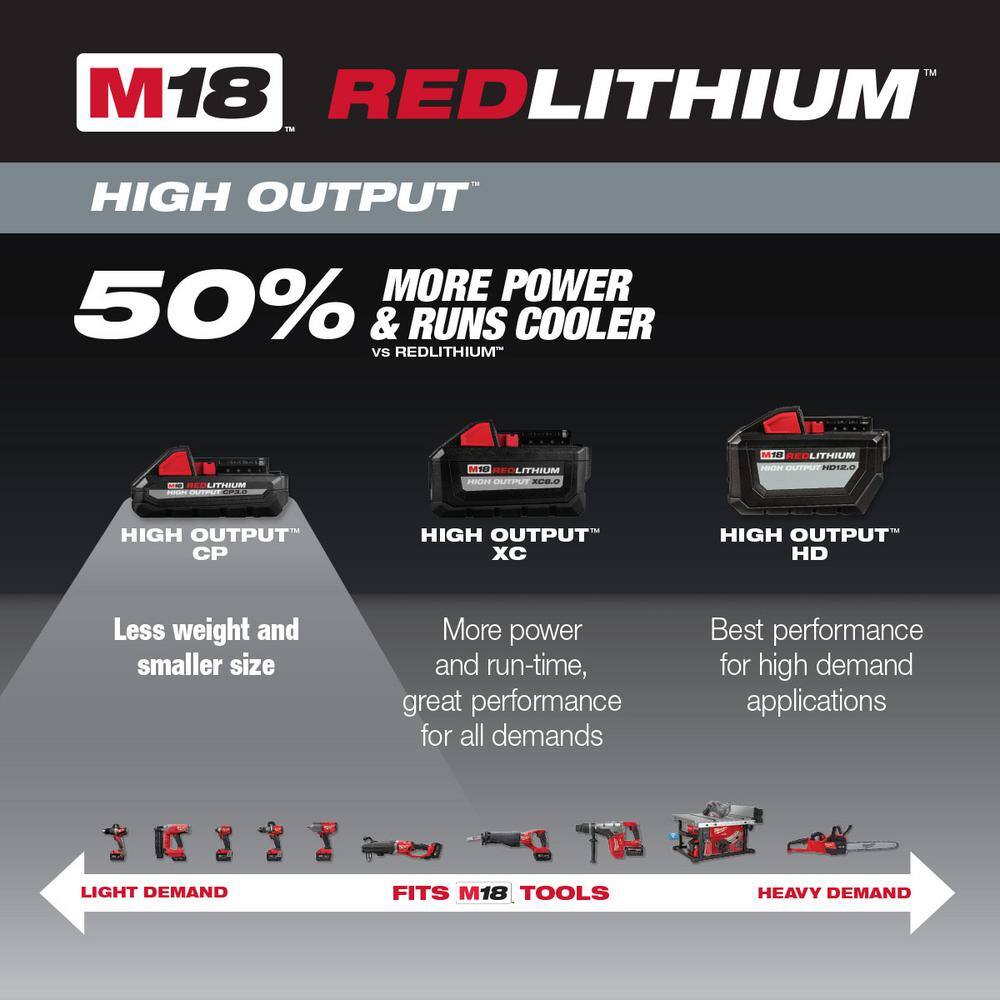 MW M18 18-Volt Lithium-Ion HIGH OUTPUT CP 3.0 Ah Battery Pack (2-Pack) w9 in. 5 TPI AX Carbide Reciprocating Saw Blade 48-11-1837-48-00-5226