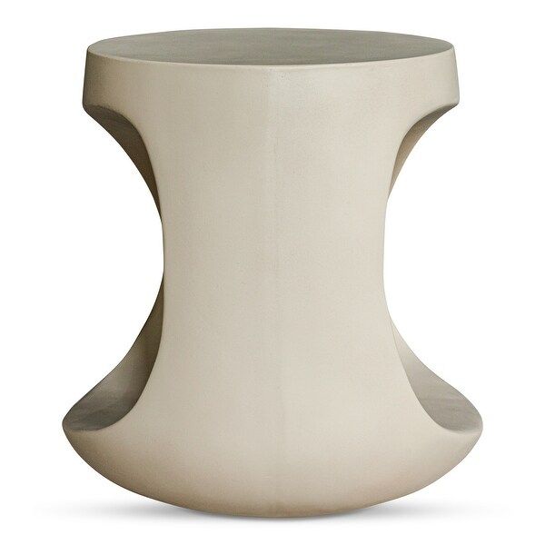 Aurelle Home Roscoe Modern Tall Geometric Concrete Stool