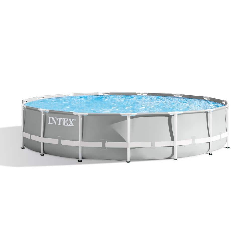 Intex Prism 15 ft. x 42 in. D Round Above Ground Hybrid Metal Frame Pool Set 26723EH