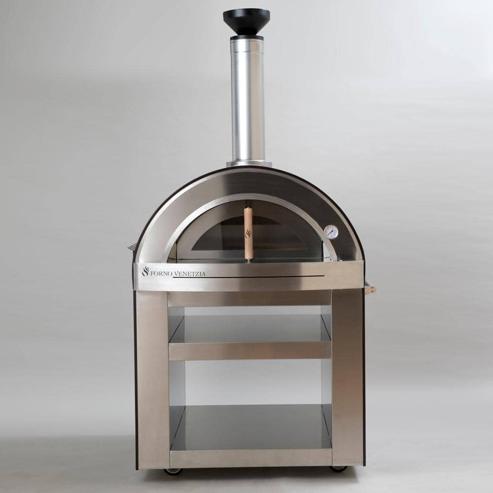 FORNO VENETZIA Torino 500 24 in. x 32 in. Wood Burning Oven with Cart in Copper FVTOR500C