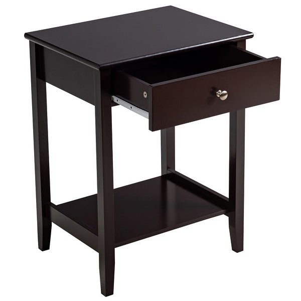 Gymax 2PCS Nightstand Sofa Side End Table Bedroom Living Room w/ Shelf - See Details