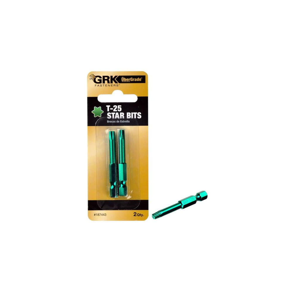 T-25 2 In. Length Green Carbon Steel Star Drive Bit