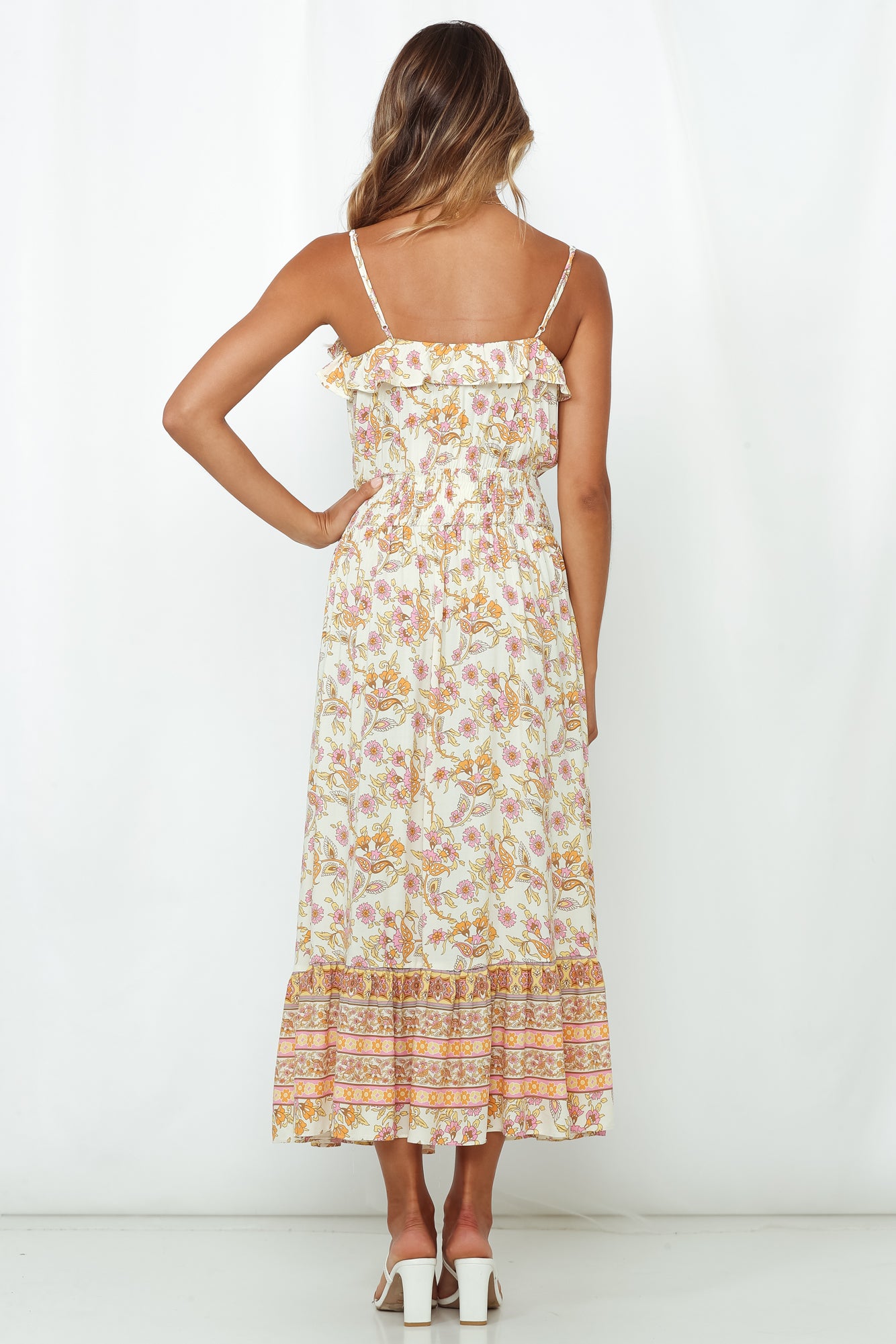 On Call For Summer Midi Dress Ivory